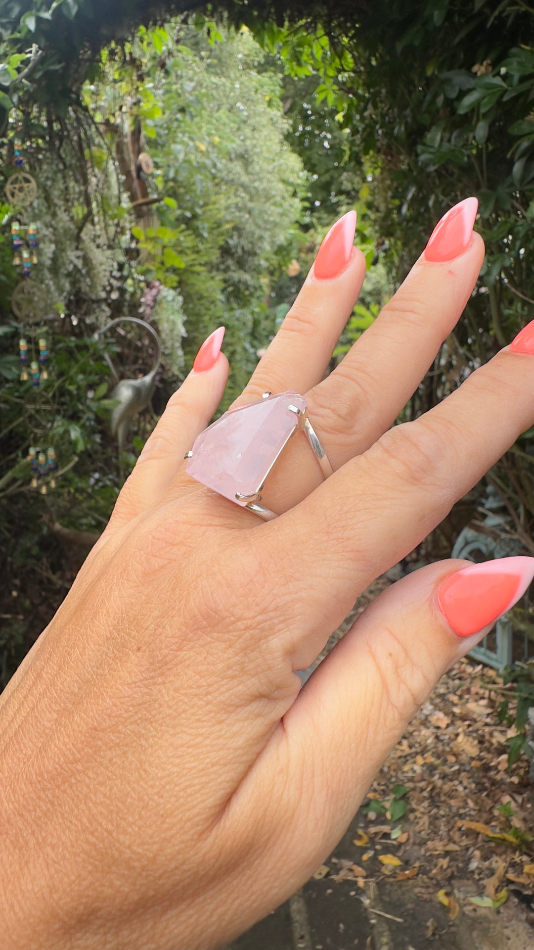 Amazonian Brazilian Silver Natural Crystal Rings