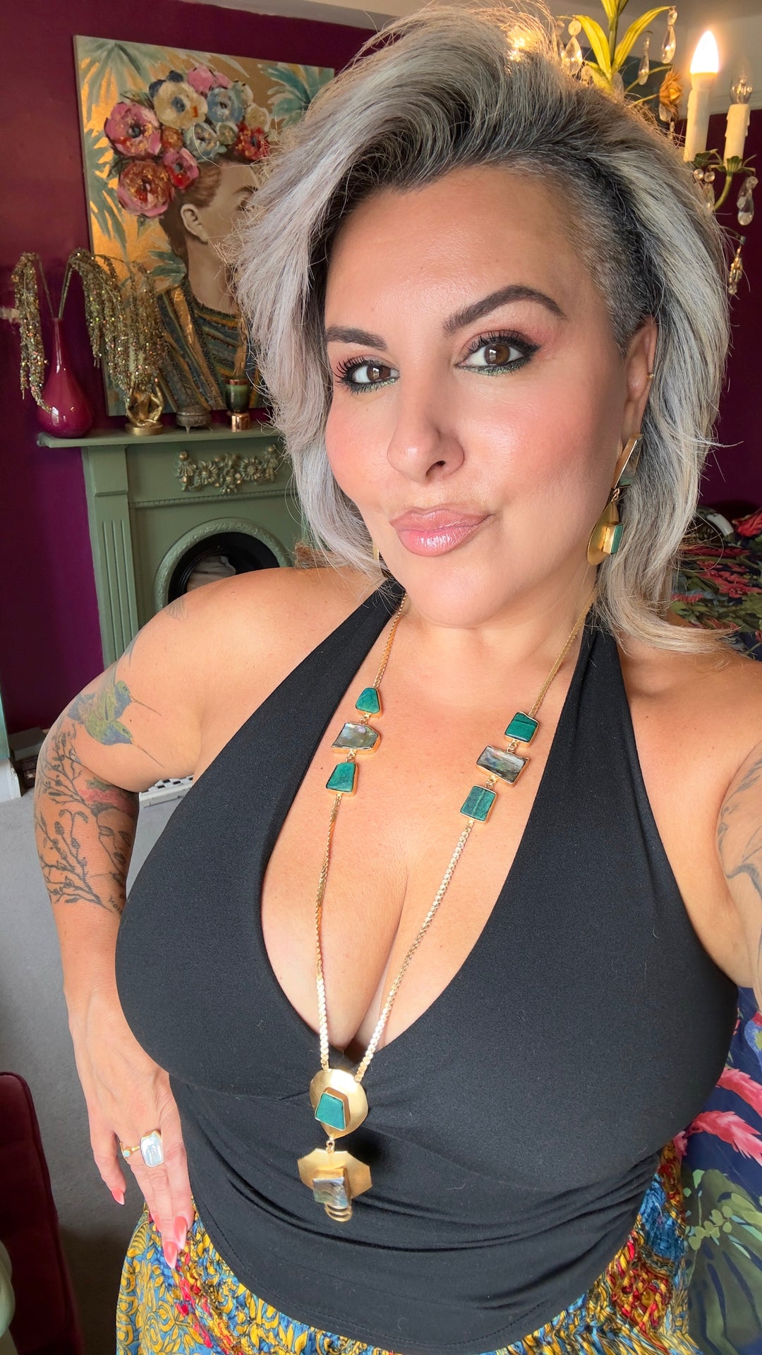 Thearys Turquoise And Abalone Necklace Set