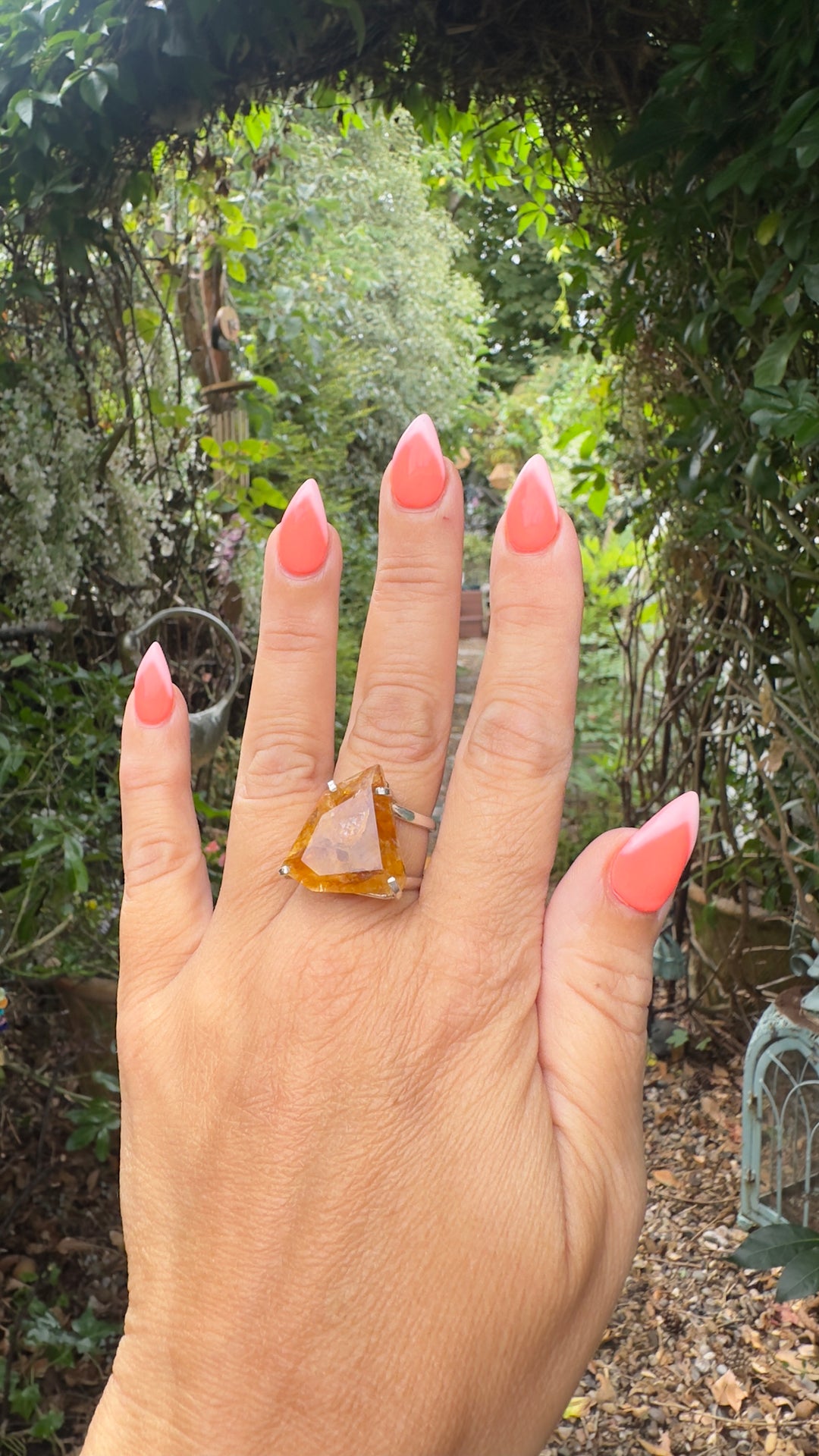 Amazonian Brazilian Silver Natural Crystal Rings