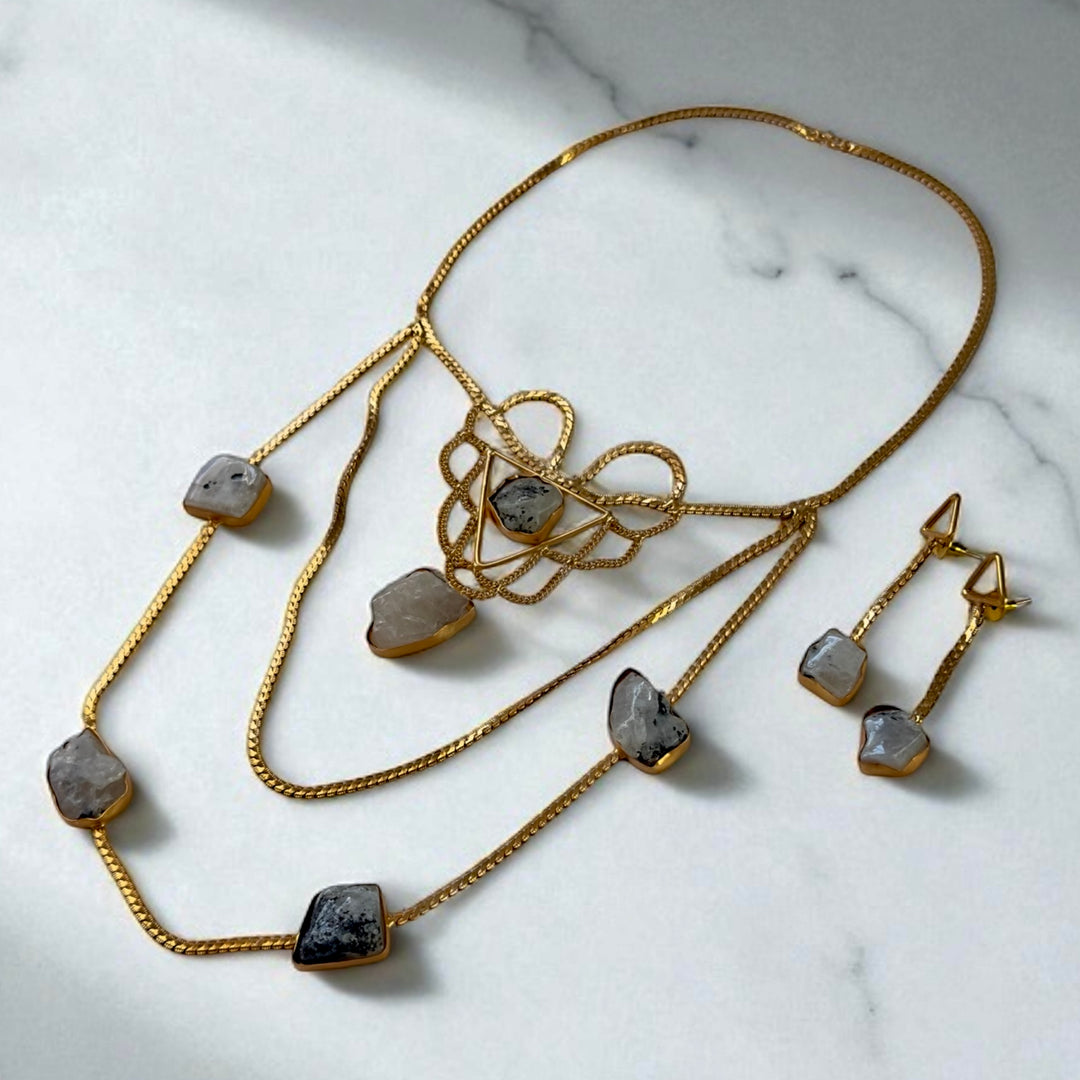 The Empress Rainbow Moonstone Necklace Set