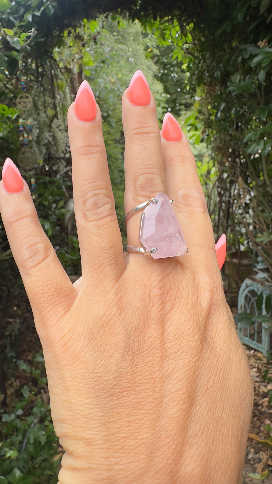 Amazonian Brazilian Silver Natural Crystal Rings
