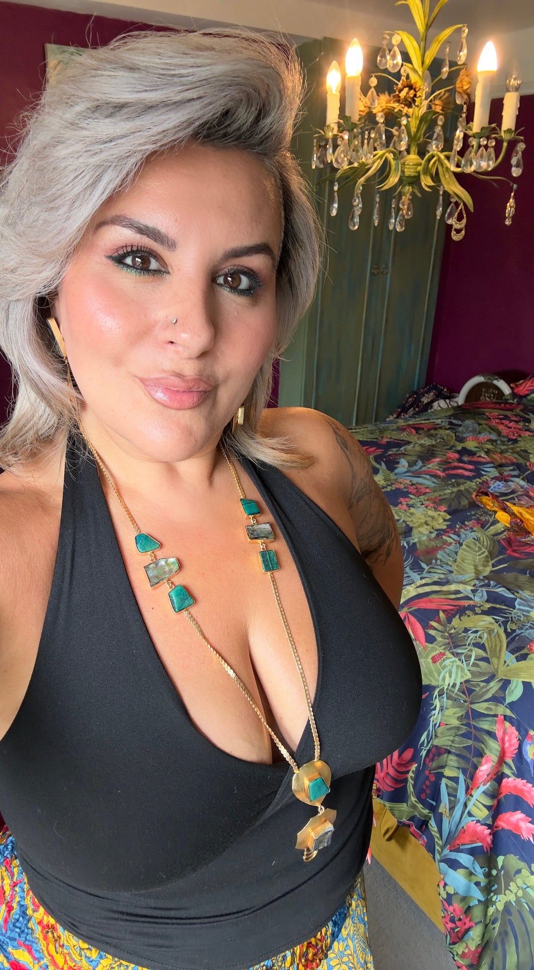Thearys Turquoise And Abalone Necklace Set