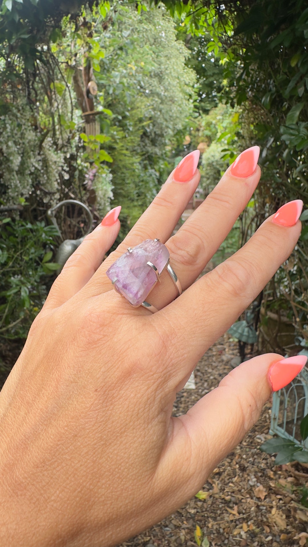 Amazonian Brazilian Silver Natural Crystal Rings
