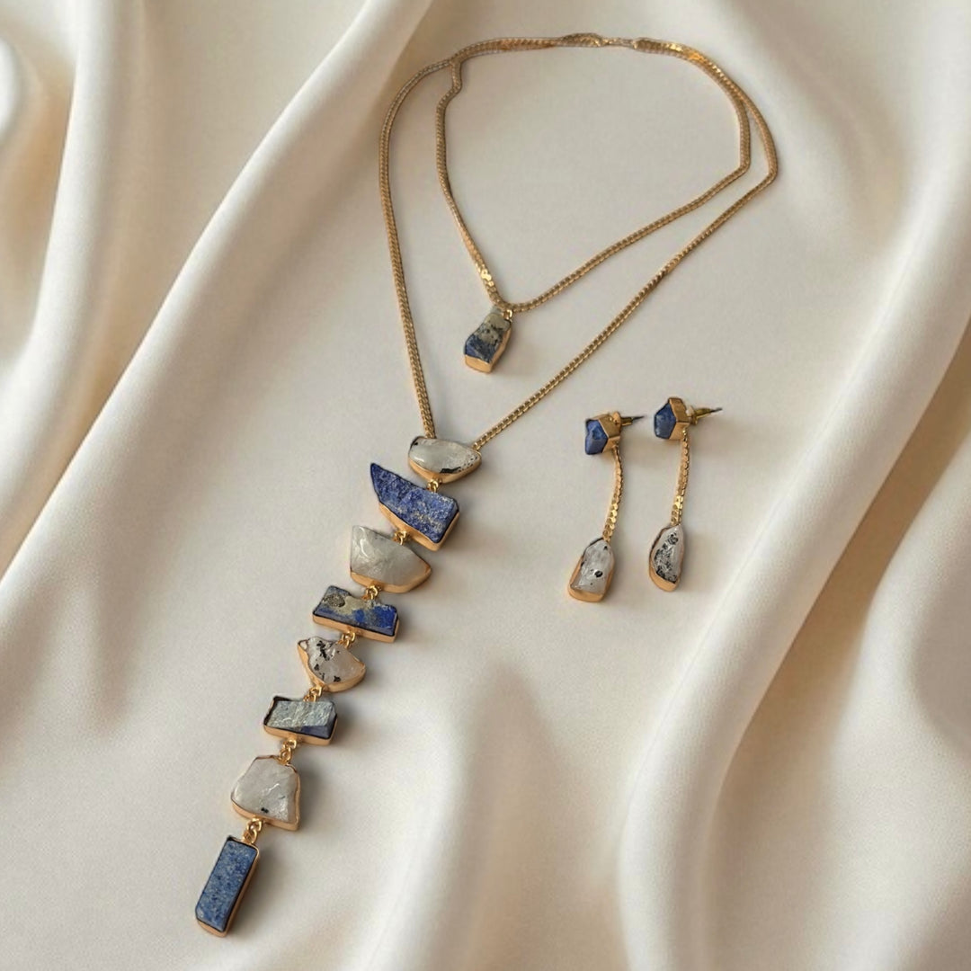 Athena’s Light lapis Lazuli And Rainbow Moonstone set
