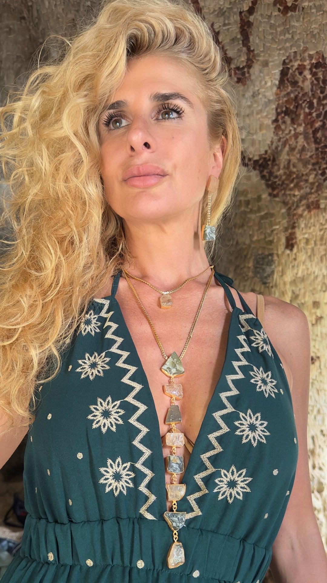 Athena’s light Citrine And Jade Necklace