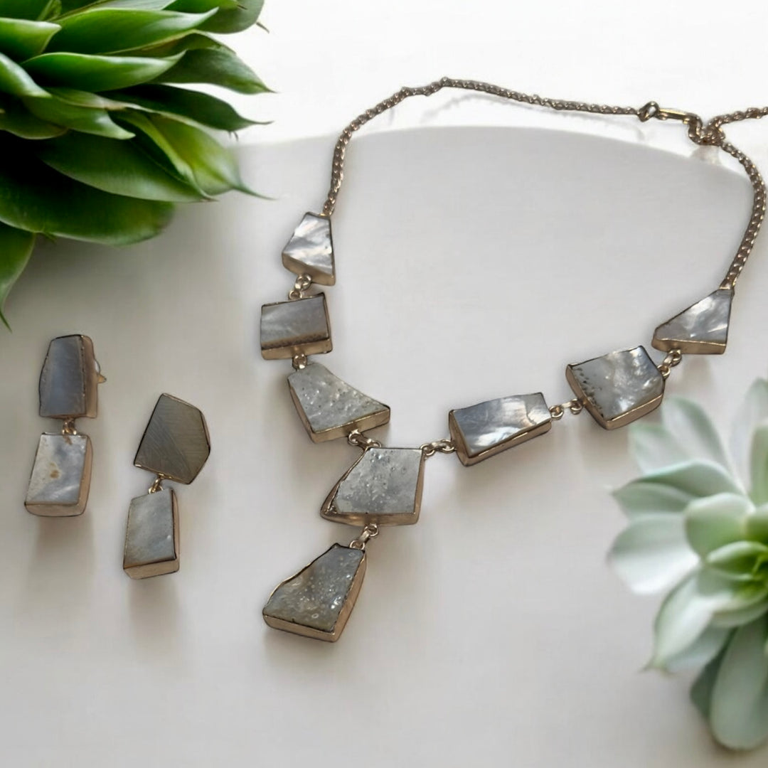 Ethnic Allure Mother of Pearl Statement Necklace