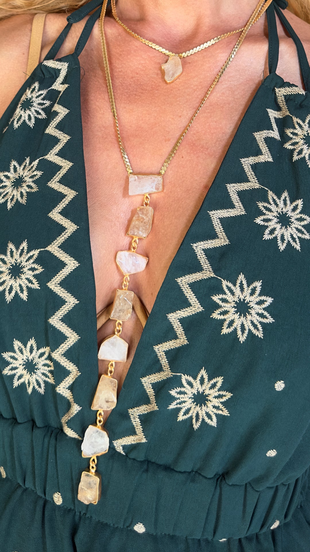 Athena’s Light Citrine And Rose Quartz Necklace