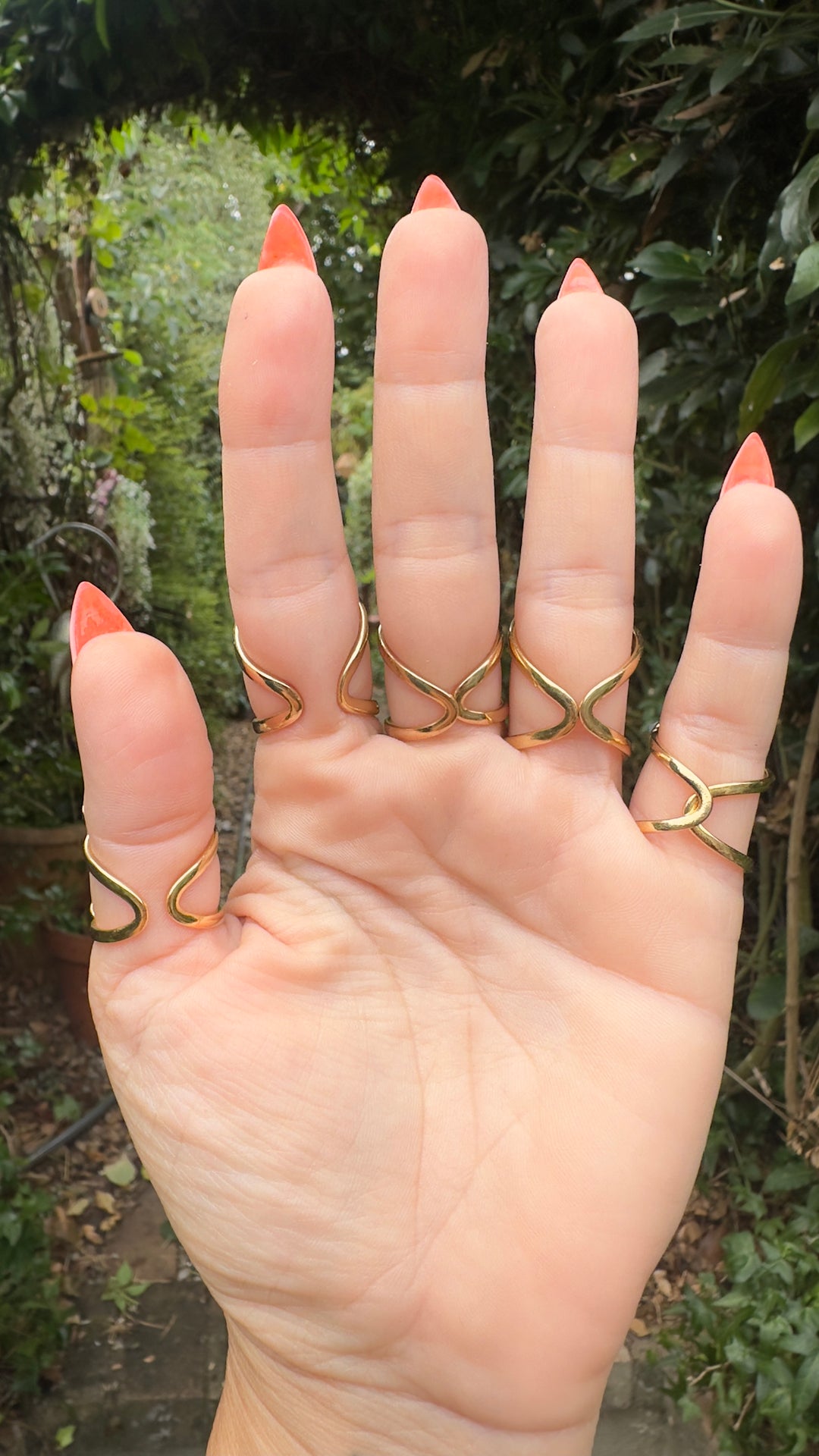Amazonian Gold Brazilian Natural Crystal Expandable Rings