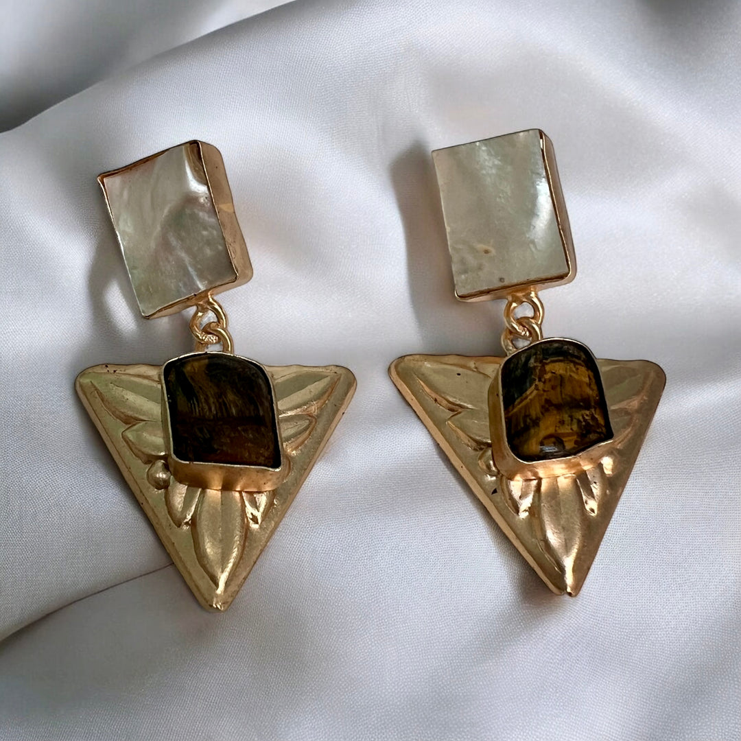 Pyramidia Tiger’s Eye Earrings
