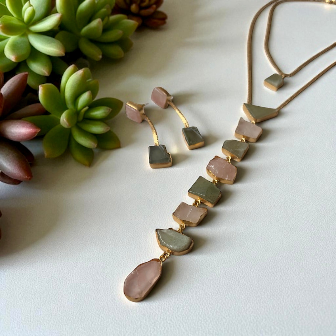 Athena’s Light Rose Quartz And Prasiolite