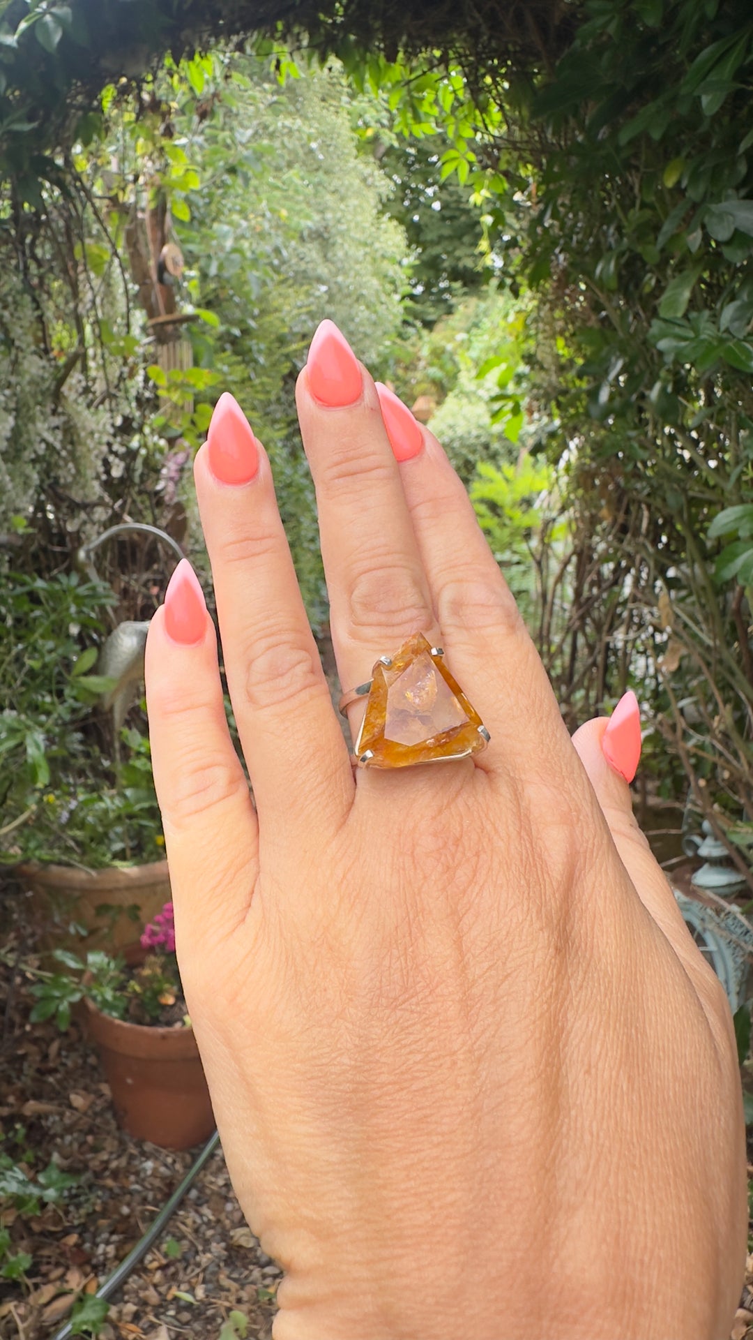 Amazonian Brazilian Silver Natural Crystal Rings