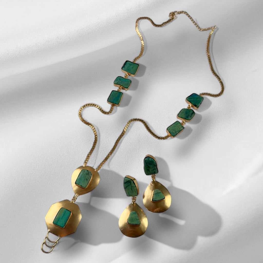 Thearys Rajasthan Turquoise Necklace Set