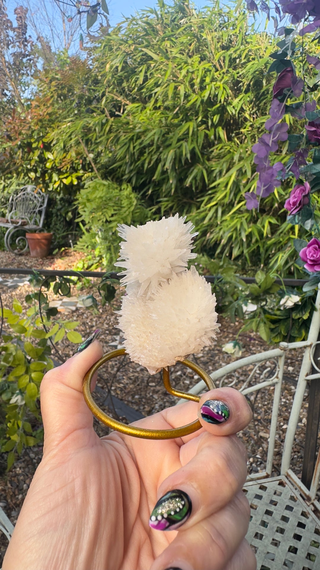 Clear Quartz Crystal Cluster on Stand