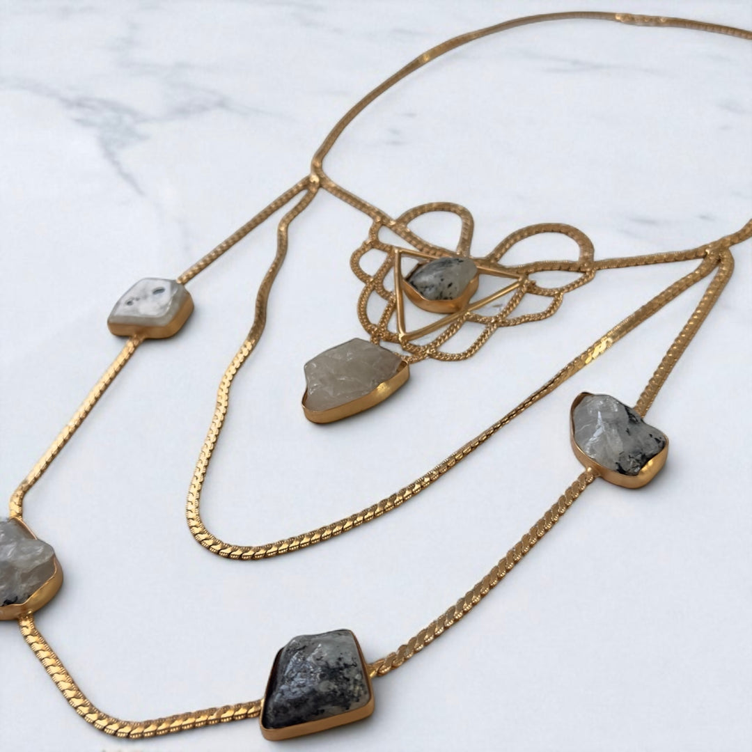The Empress Rainbow Moonstone Necklace Set