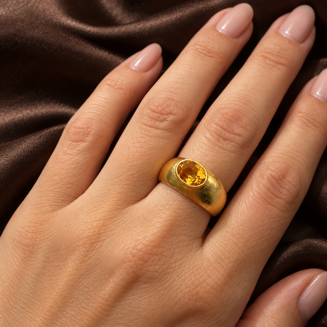 Citrine Sunlit Sovereign Ring