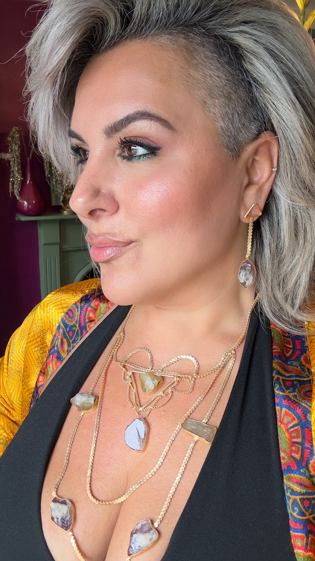 The Empress Prasiolite And Amethyst Necklace Set