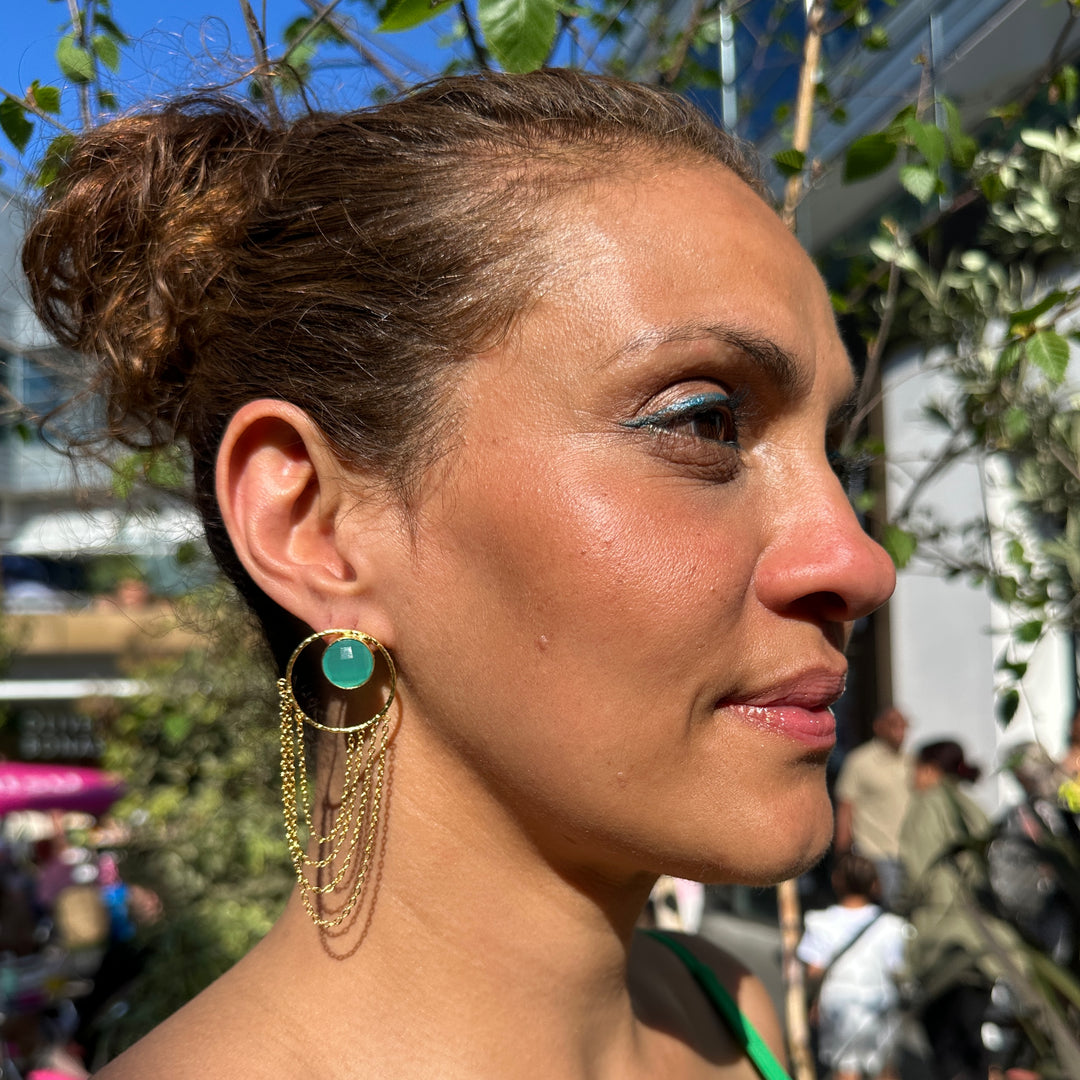 Golden Cascade Amazonite Earrings