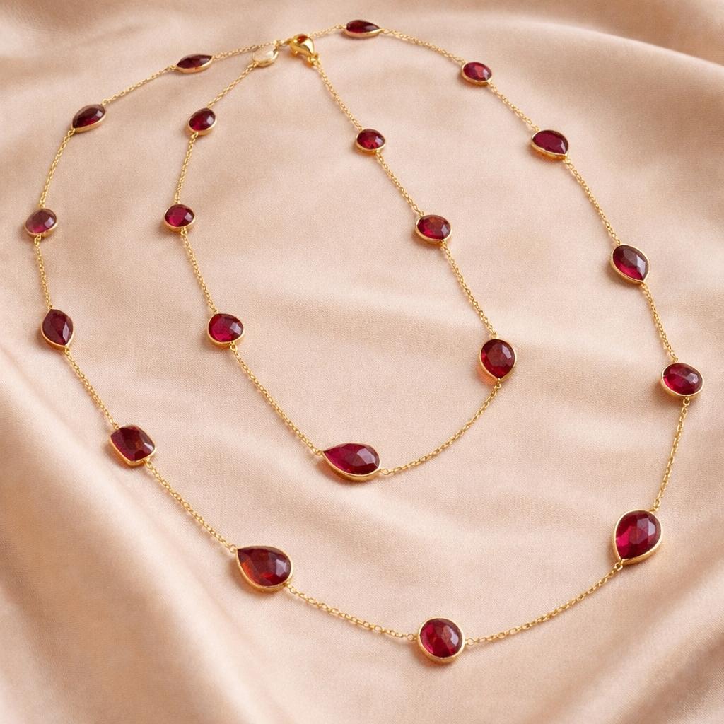 Zarif Cascading Ruby Necklace