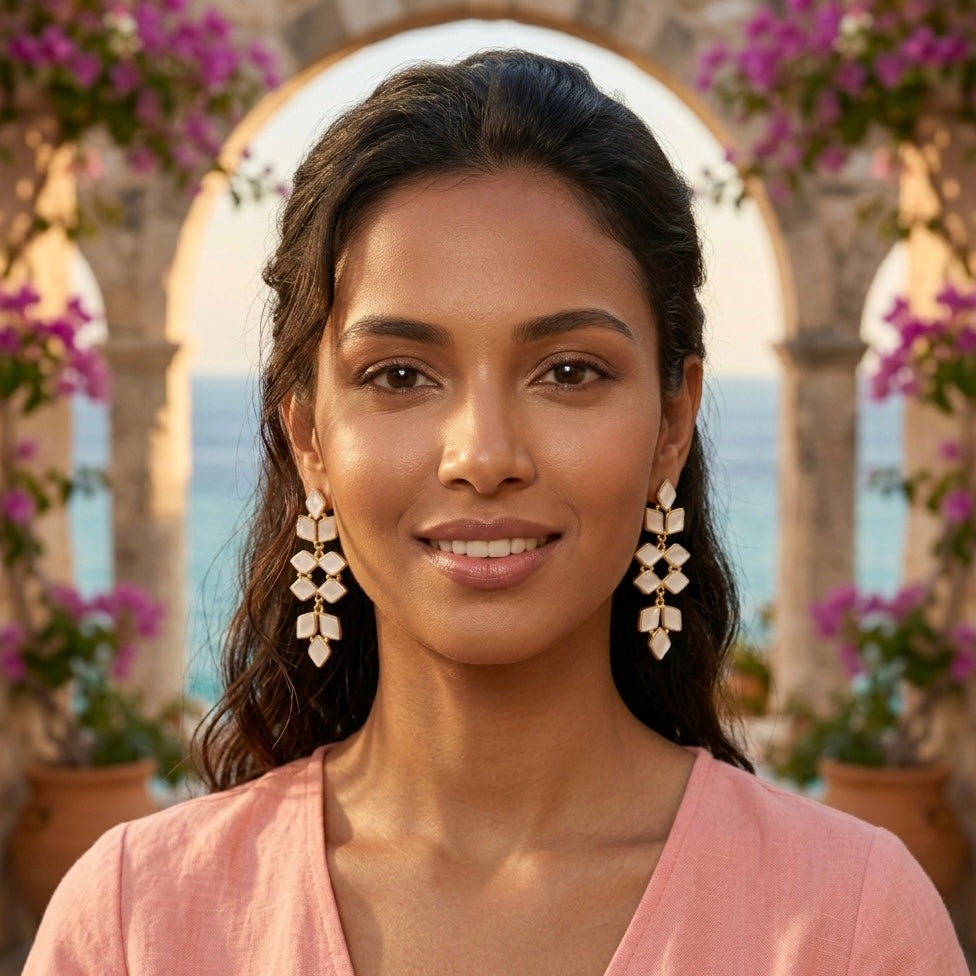 Luna Pearl Cascade Earrings
