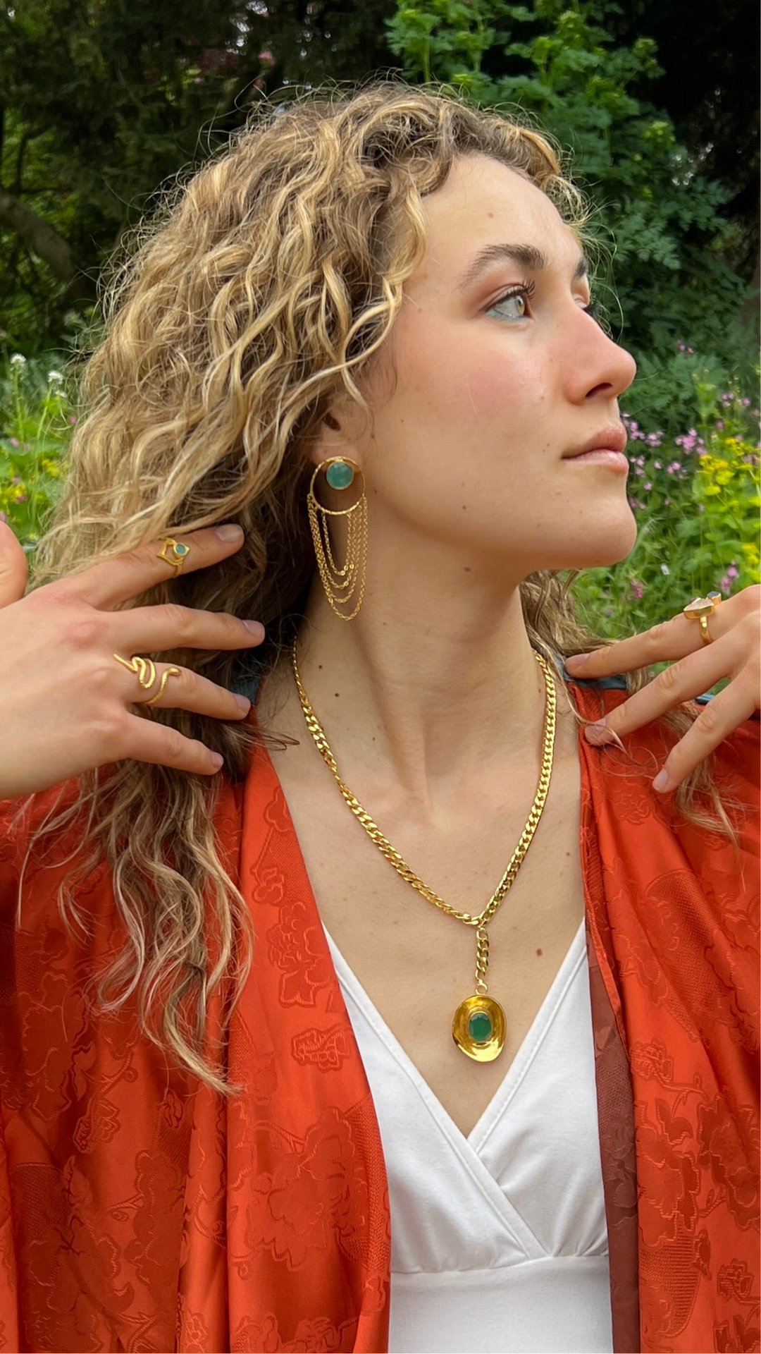 Golden Cascade Amazonite Earrings