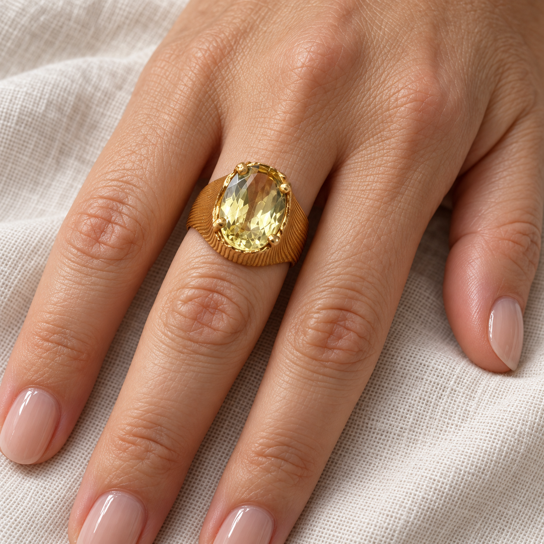 The Gilded Desert Citrine Ring