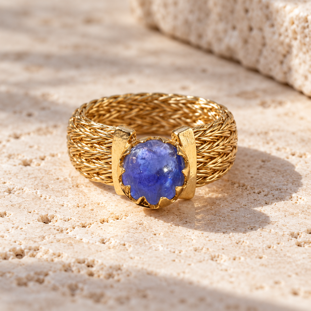 Golden Weave Tanzanite Ring