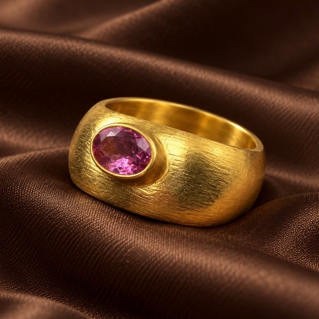Pink Tourmaline Sovereign Ring