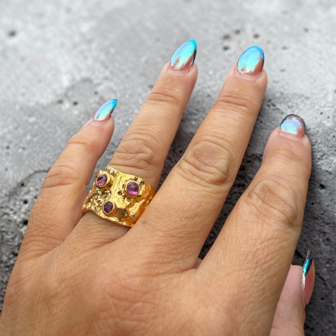 The Byzantine Relic Ruby Trinity Ring
