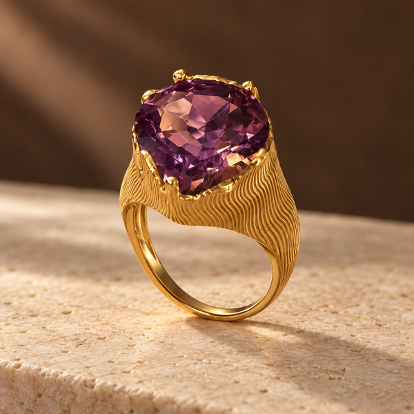 The Gilded Dune Amethyst Ring