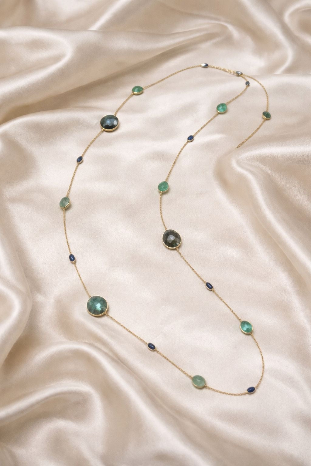 Zarif Labradorite, Tanzanite and Green Kyanite Necklace