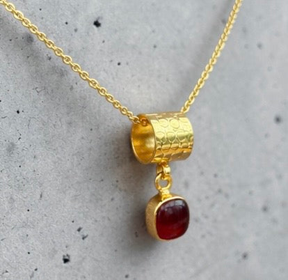Ruby Whisper Pendant Necklace | 18K Gold Plated