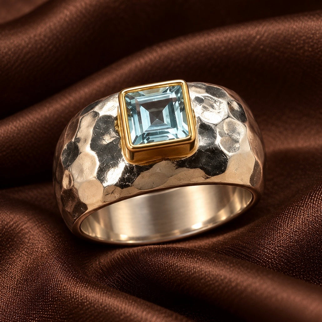 Aquamarine Horizon Sovereign Ring