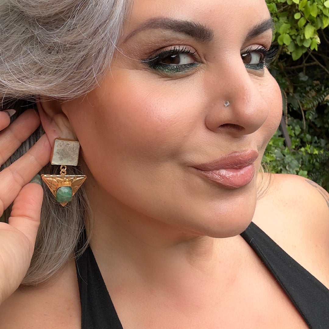 Pyramidia Amazonite Earrings