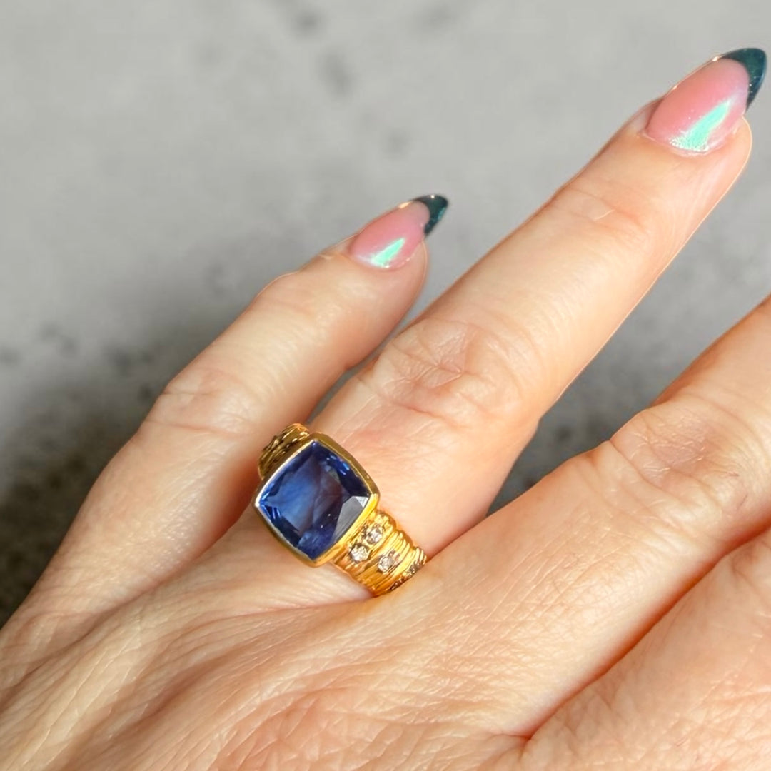 The One-of-a-Kind Blue Sapphire Ring – Sterling Silver or 18K Gold Plated Statement Piece
