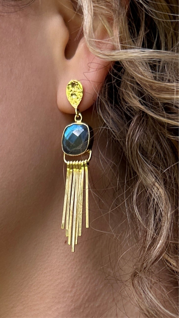  Labradorite Flame Earrings
