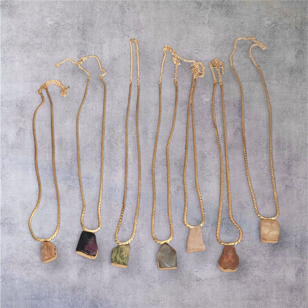 Snake Chain Crystal Elegance Necklace -  Brass Sterling Silver plated Handcrafted Jewellery