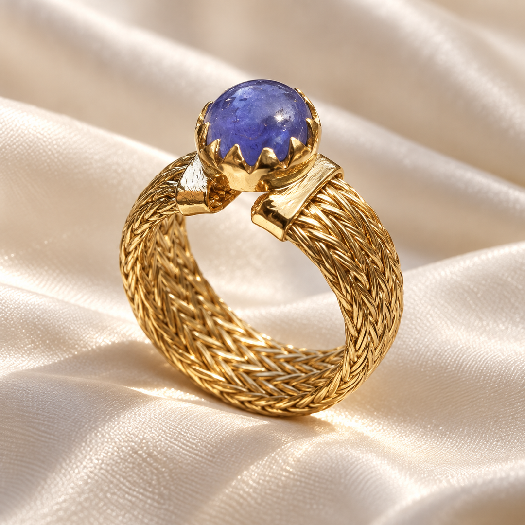 Golden Weave Tanzanite Ring