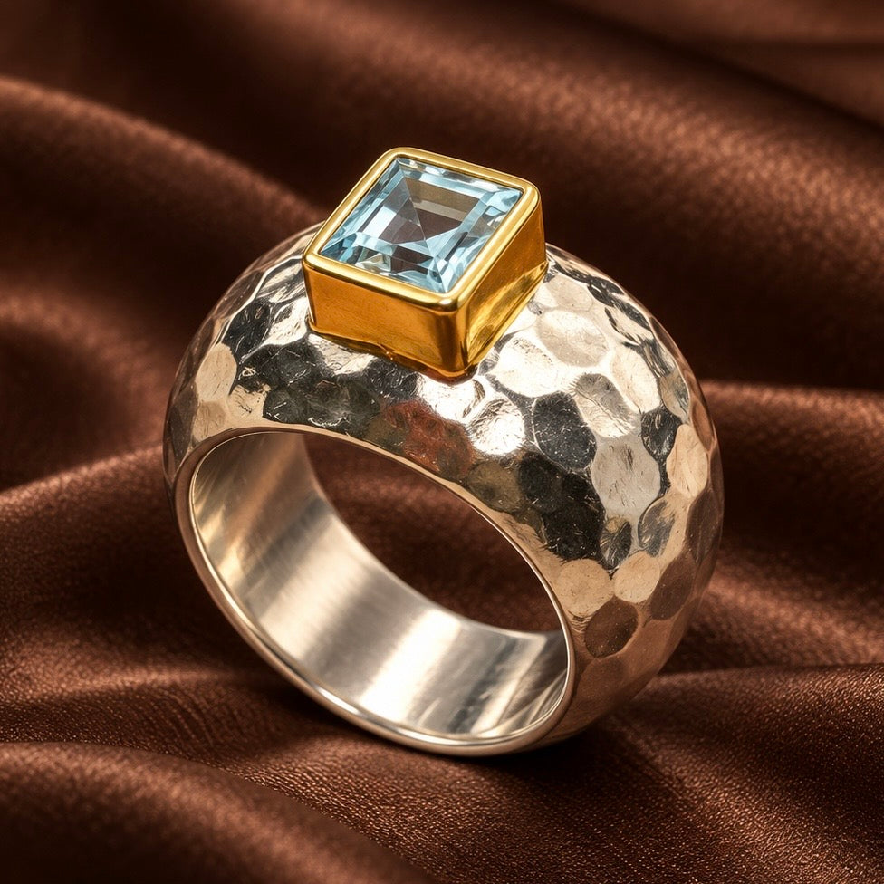 Aquamarine Horizon Sovereign Ring