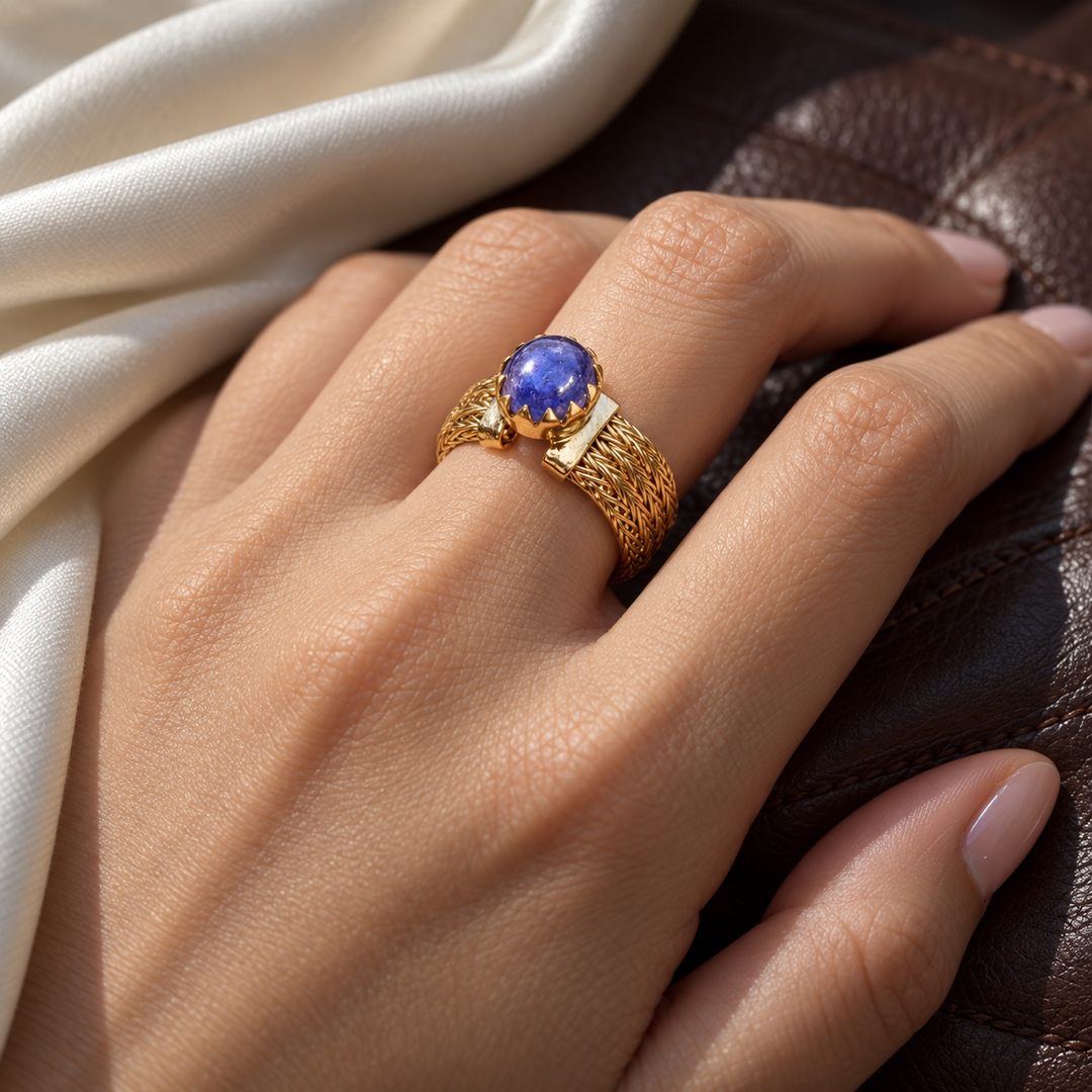 Golden Weave Tanzanite Ring