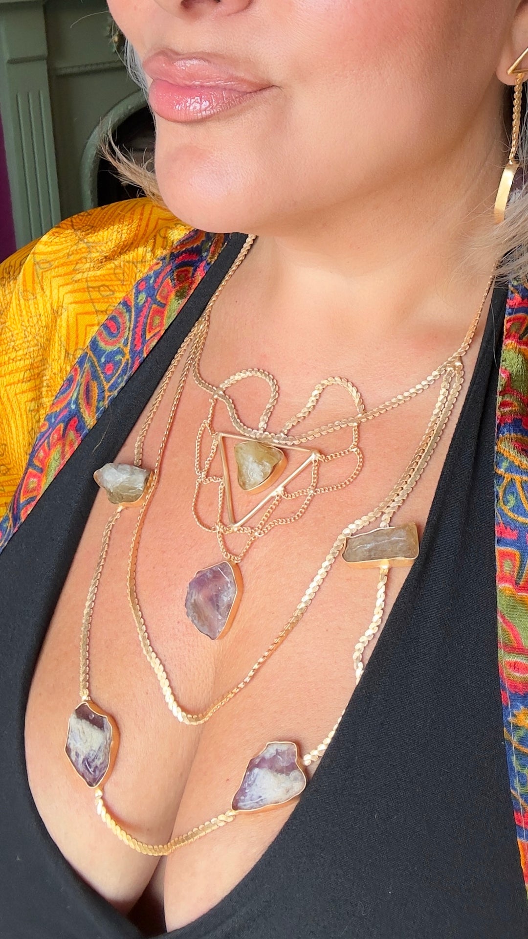 The Empress Prasiolite And Amethyst Necklace Set
