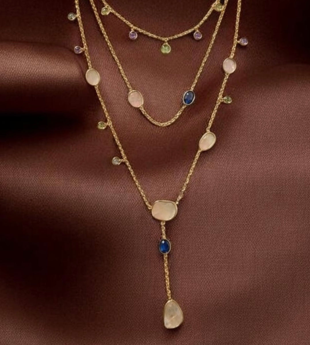 Zarif Three Layered Gemstone
Necklace