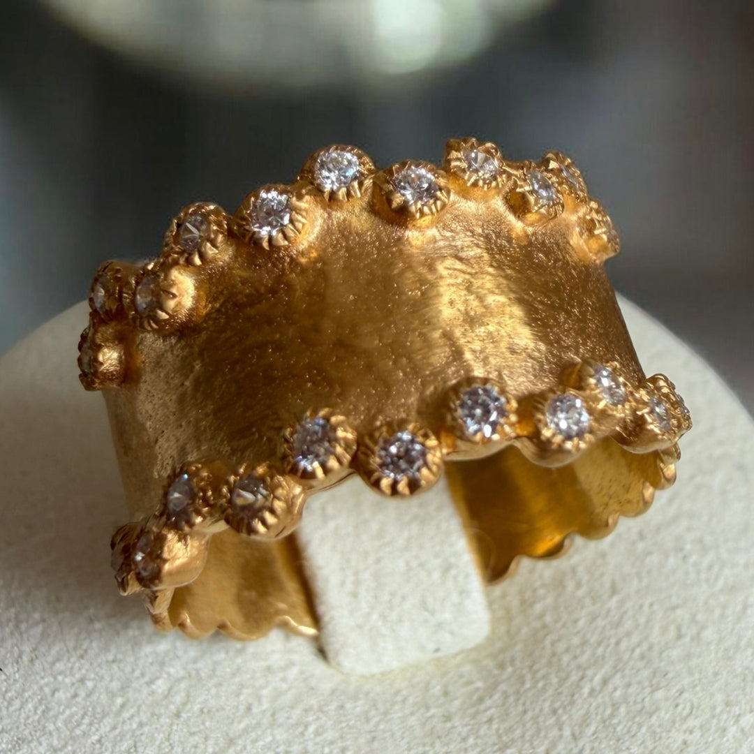 The Amazonite Ring – One-of-a-Kind 18K Gold Plated Sterling Silver Statement Piece