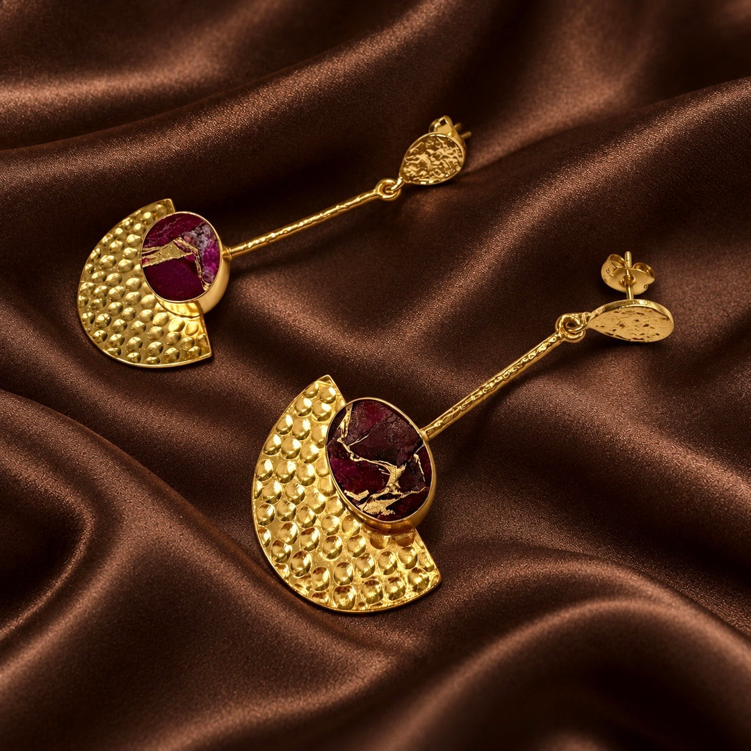 Hammered Mojave Drop Earrings Ruby Mojave