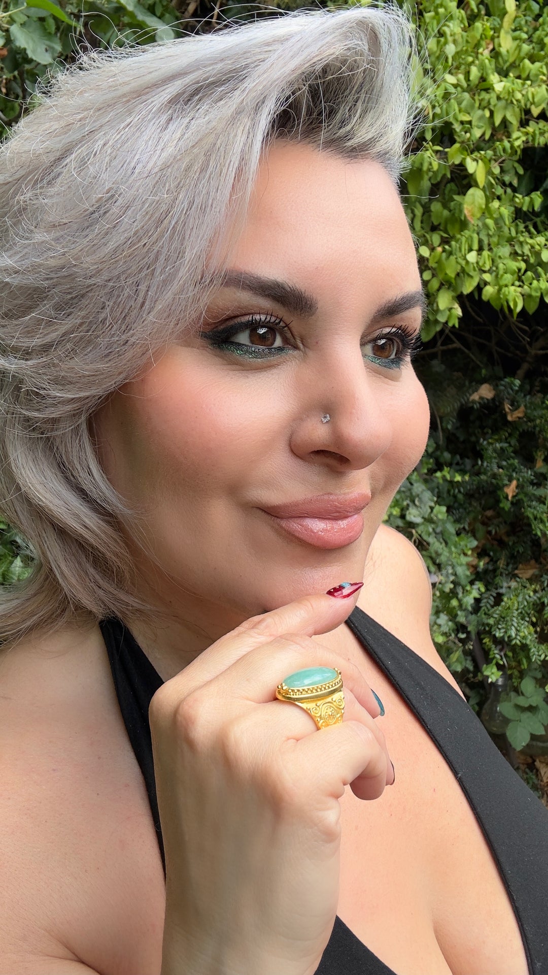 Moonlight Sorceress Labradorite Ring &amp; Amazon Queen Amazonite Ring