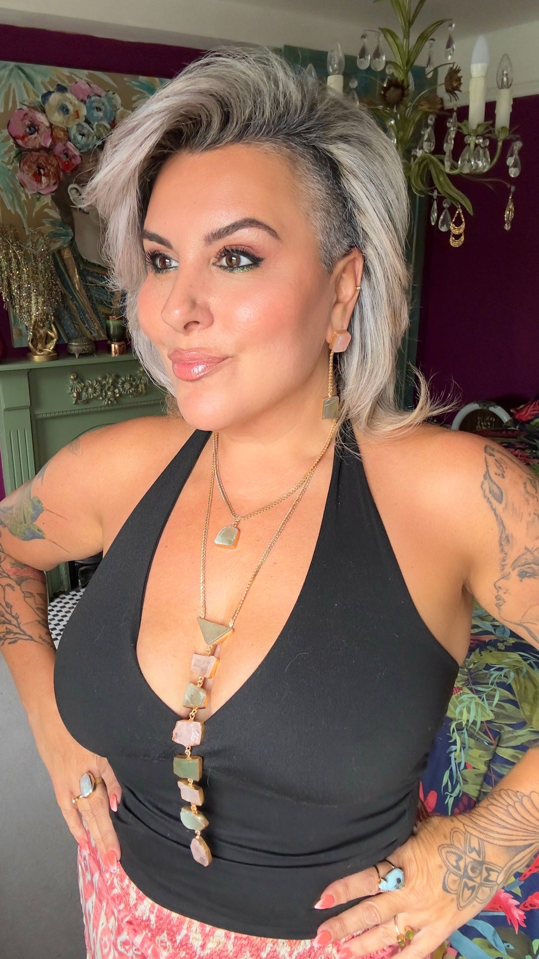 Athena's Light Rose Quartz & Prasiolite Necklace - Healing Crystal Jewellery