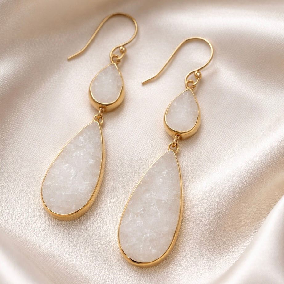Aurora Druzy Drop Earrings