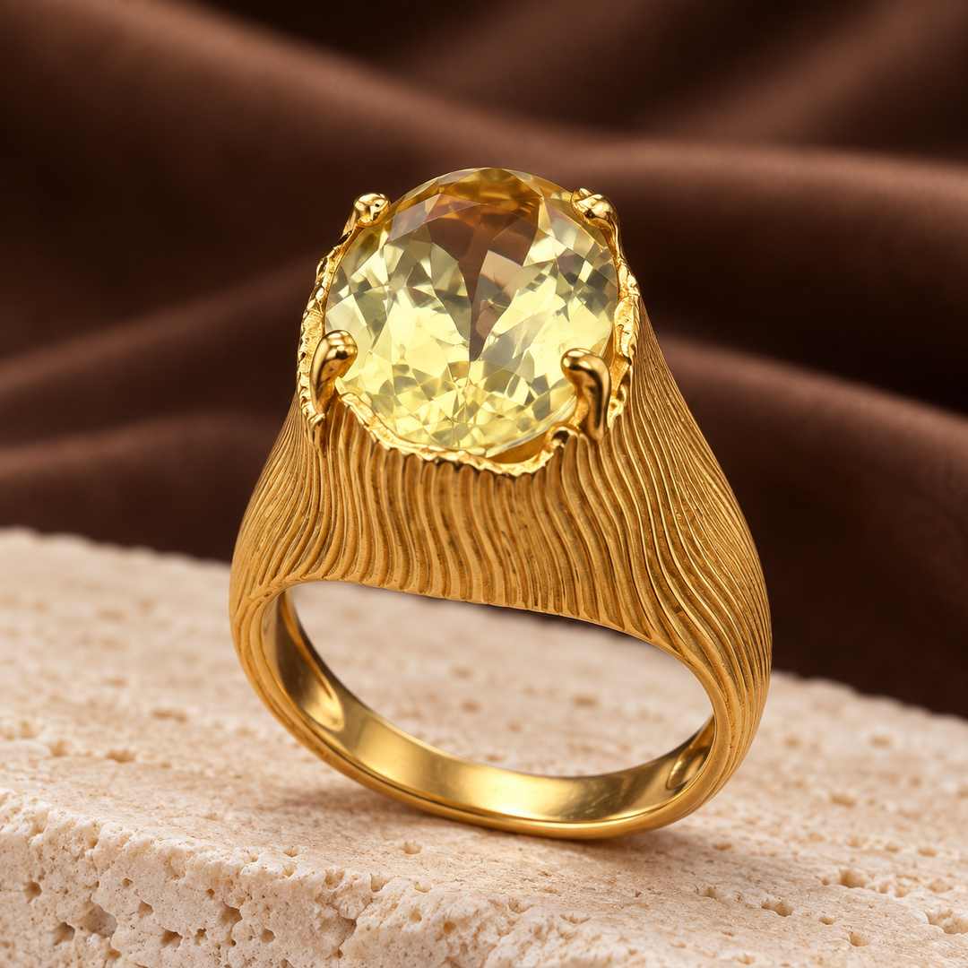 The Gilded Desert Citrine Ring