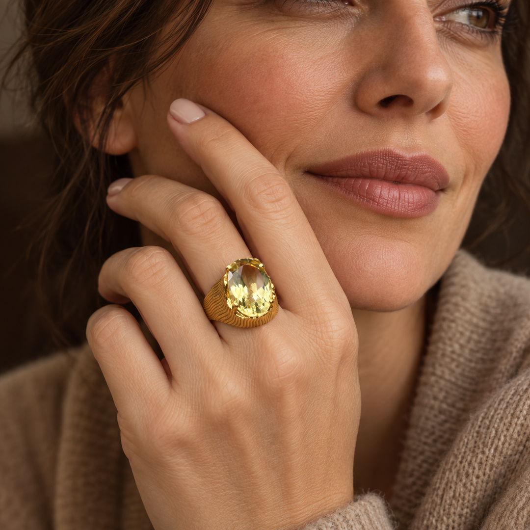 The Gilded Desert Citrine Ring