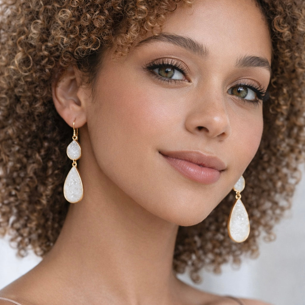Aurora Druzy Drop Earrings
