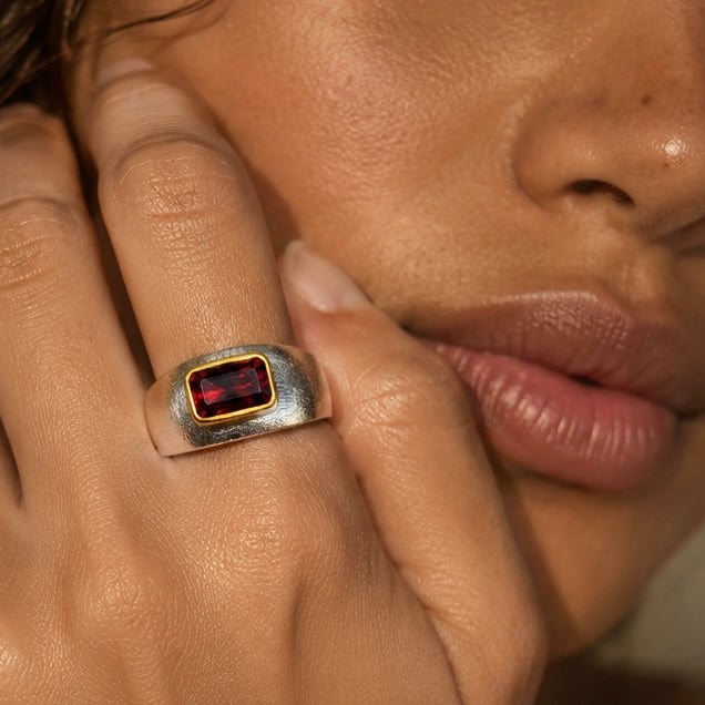 Crimson Garnet Sovereign Ring